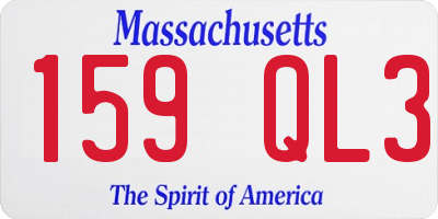 MA license plate 159QL3