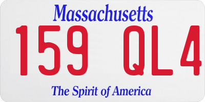 MA license plate 159QL4
