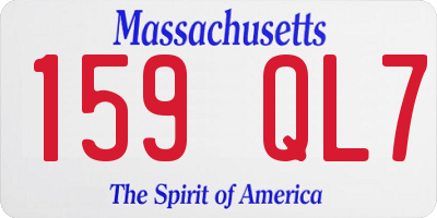 MA license plate 159QL7