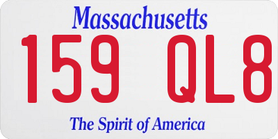 MA license plate 159QL8