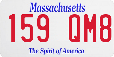 MA license plate 159QM8