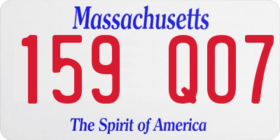 MA license plate 159QO7