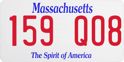 MA license plate 159QO8