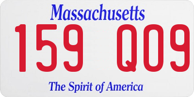 MA license plate 159QO9