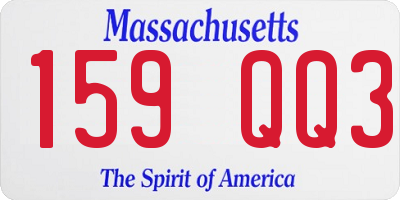 MA license plate 159QQ3