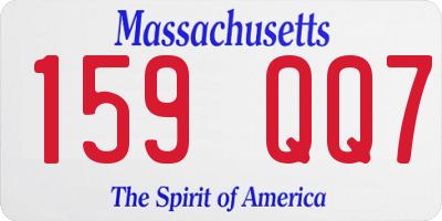 MA license plate 159QQ7
