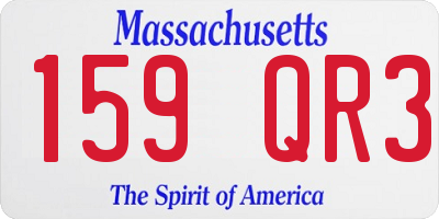 MA license plate 159QR3