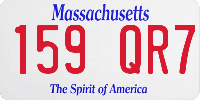 MA license plate 159QR7