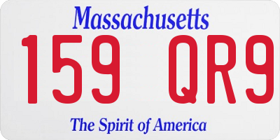 MA license plate 159QR9