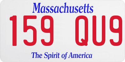 MA license plate 159QU9
