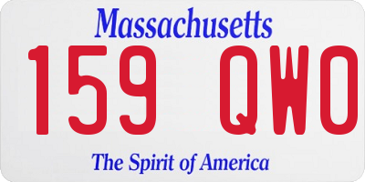MA license plate 159QW0