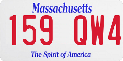MA license plate 159QW4