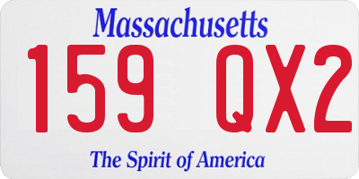 MA license plate 159QX2