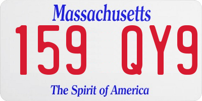 MA license plate 159QY9