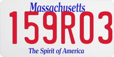 MA license plate 159R03