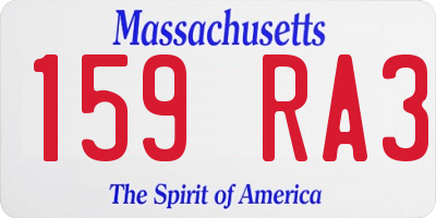 MA license plate 159RA3