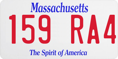 MA license plate 159RA4
