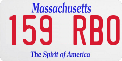 MA license plate 159RB0