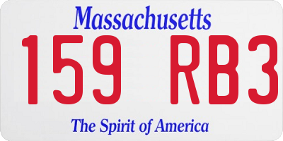 MA license plate 159RB3