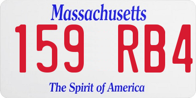 MA license plate 159RB4