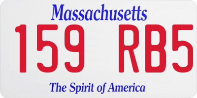MA license plate 159RB5