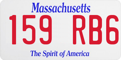 MA license plate 159RB6