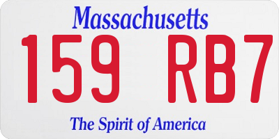 MA license plate 159RB7
