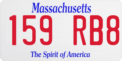MA license plate 159RB8