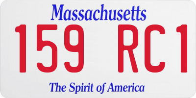 MA license plate 159RC1