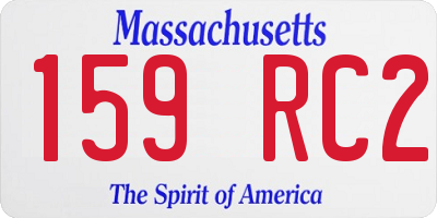 MA license plate 159RC2
