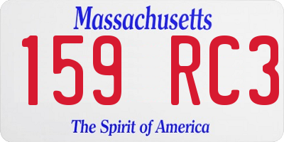 MA license plate 159RC3