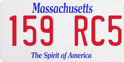 MA license plate 159RC5