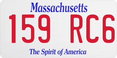 MA license plate 159RC6