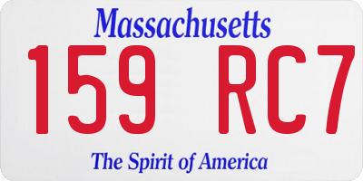 MA license plate 159RC7