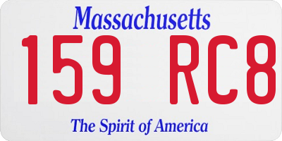 MA license plate 159RC8