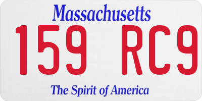 MA license plate 159RC9