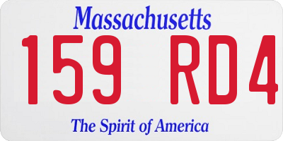MA license plate 159RD4