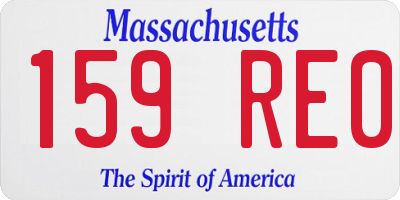 MA license plate 159RE0