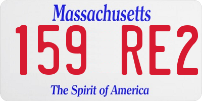 MA license plate 159RE2