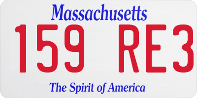 MA license plate 159RE3