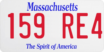 MA license plate 159RE4