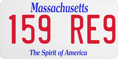 MA license plate 159RE9