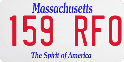 MA license plate 159RF0