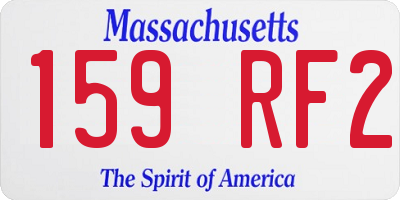 MA license plate 159RF2