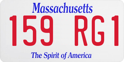 MA license plate 159RG1