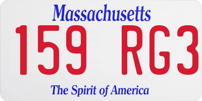 MA license plate 159RG3