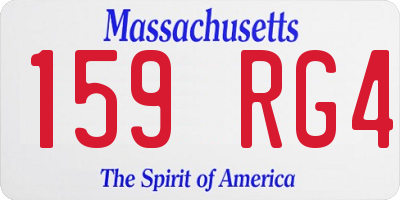 MA license plate 159RG4