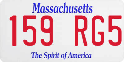 MA license plate 159RG5