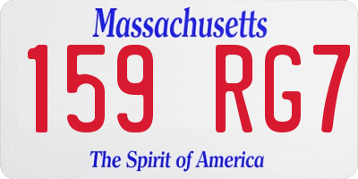 MA license plate 159RG7