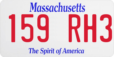 MA license plate 159RH3